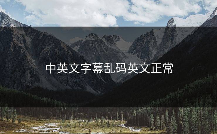 中英文字幕乱码英文正常