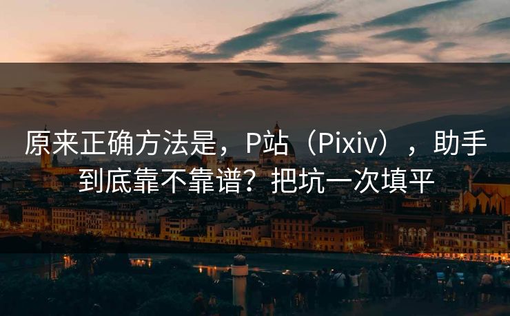 原来正确方法是，P站（Pixiv），助手到底靠不靠谱？把坑一次填平